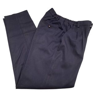 Girls Navy Blue Slacks Fully Lined Elastic Waistband with Pleats Youth Size 16